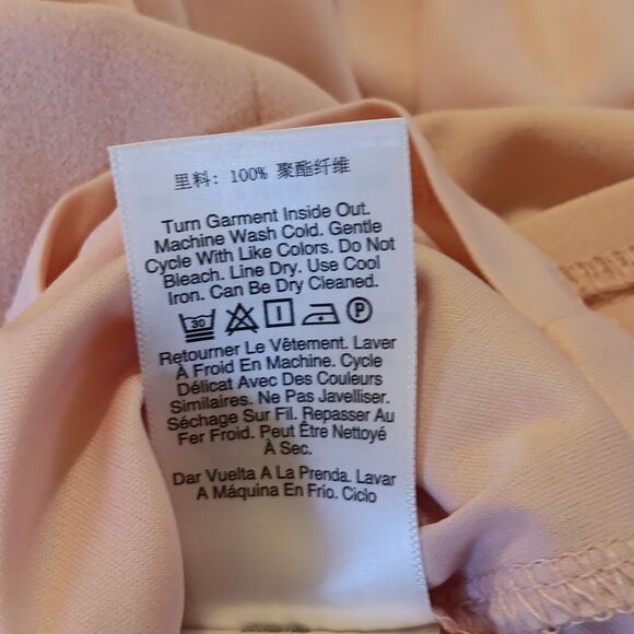 NWT DKNY Pink Fold-Over Neck, Fit and Flare Dress.Soft Girl,Old Money. Elegance - Picture 13 of 15